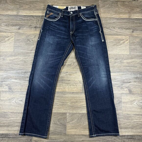 Ariat M5 Jeans Slim Fit Straight Leg Mens Size 35X32 Dark Wash Denim NEW - Picture 1 of 11